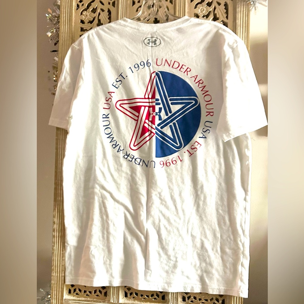 Under Armour Freedom Collection T-Shirt- white red blue Medium